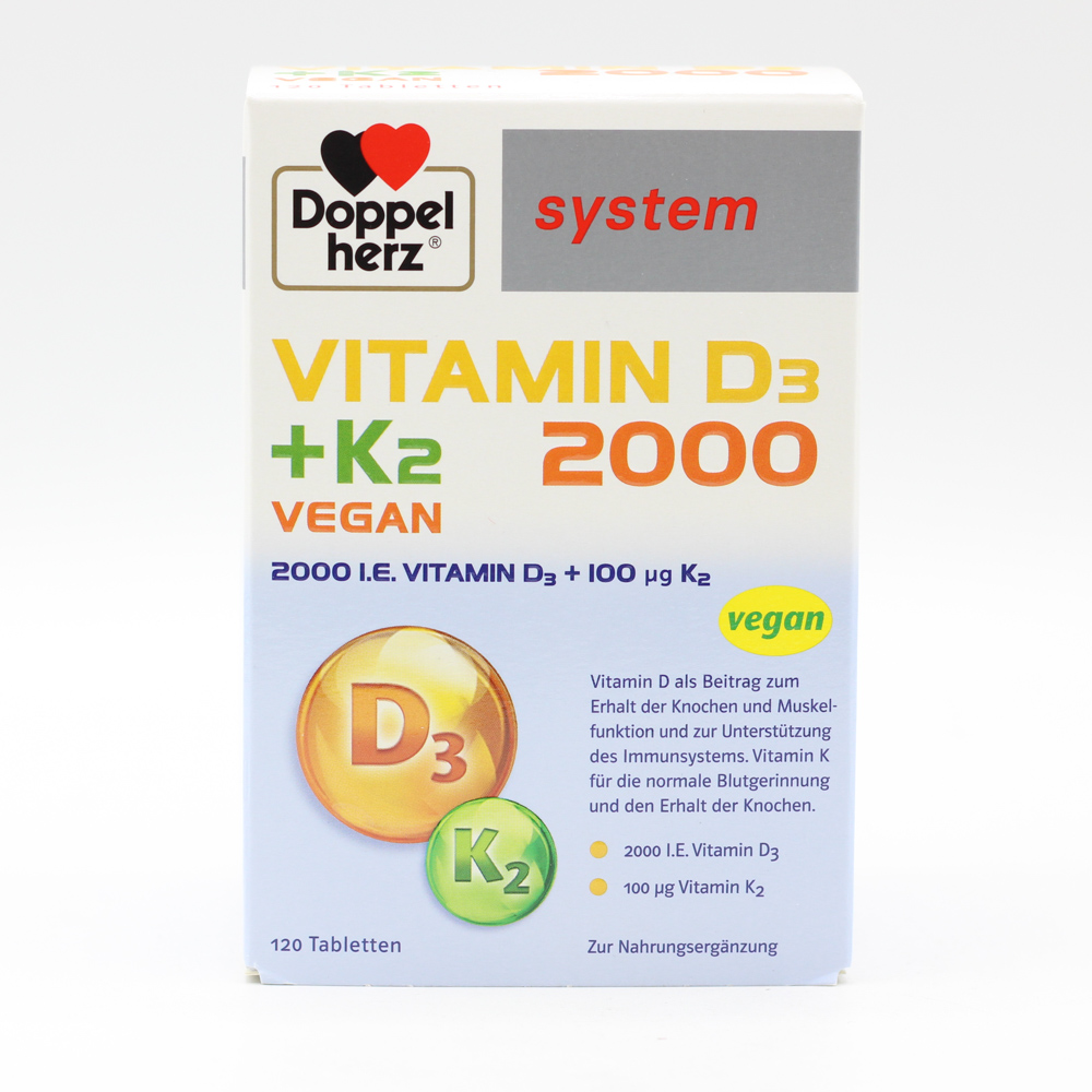 DOPPELHERZ Vitamin D3 2000+K2 system Tabletten