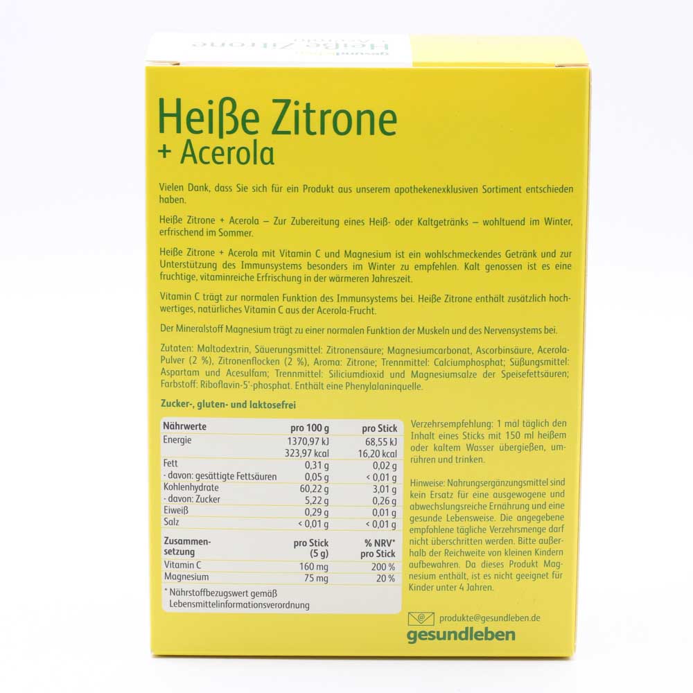 GESUND LEBEN heiße Zitrone+Acerola Pulver