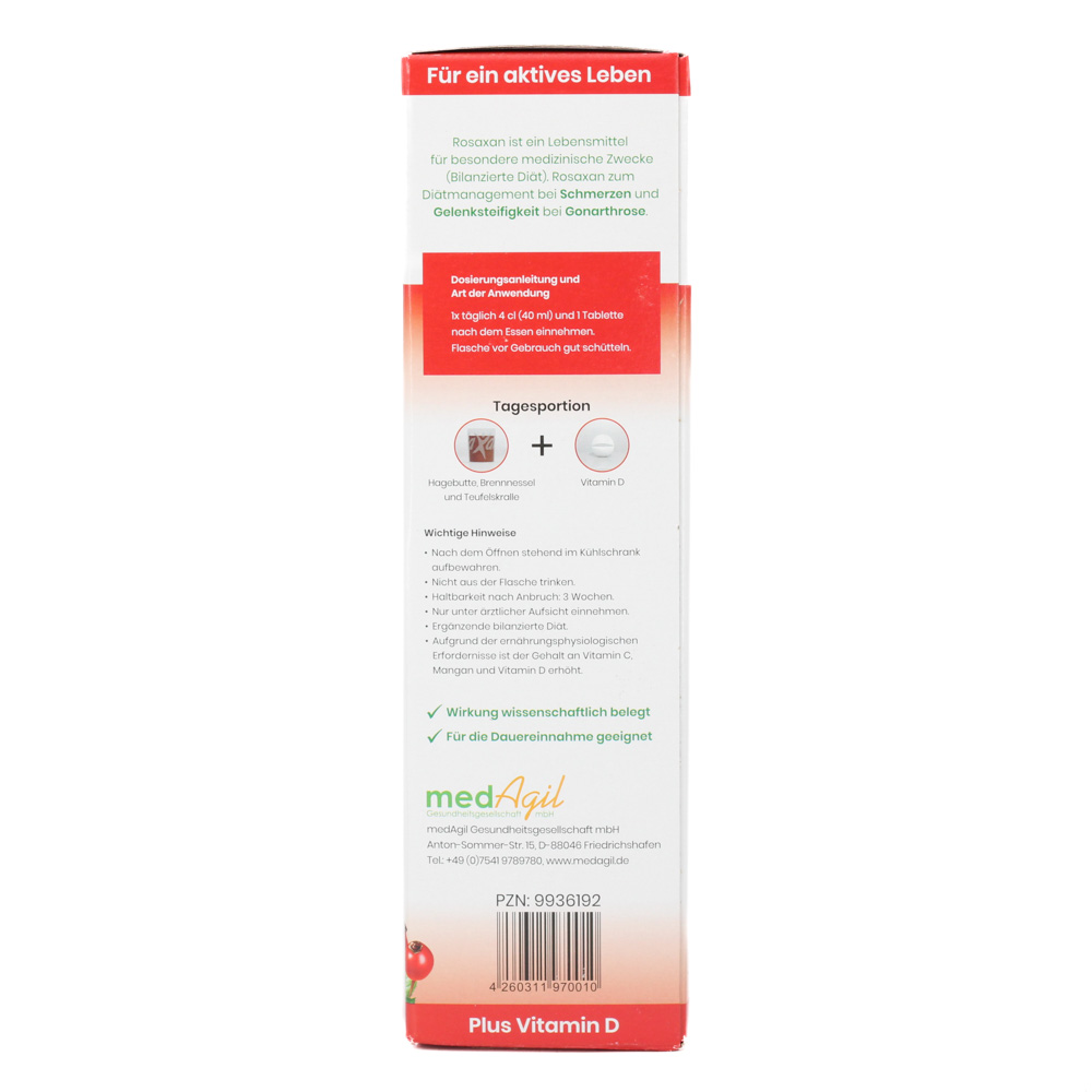 ROSAXAN flüssig+Vitamin D Tabletten 20 St