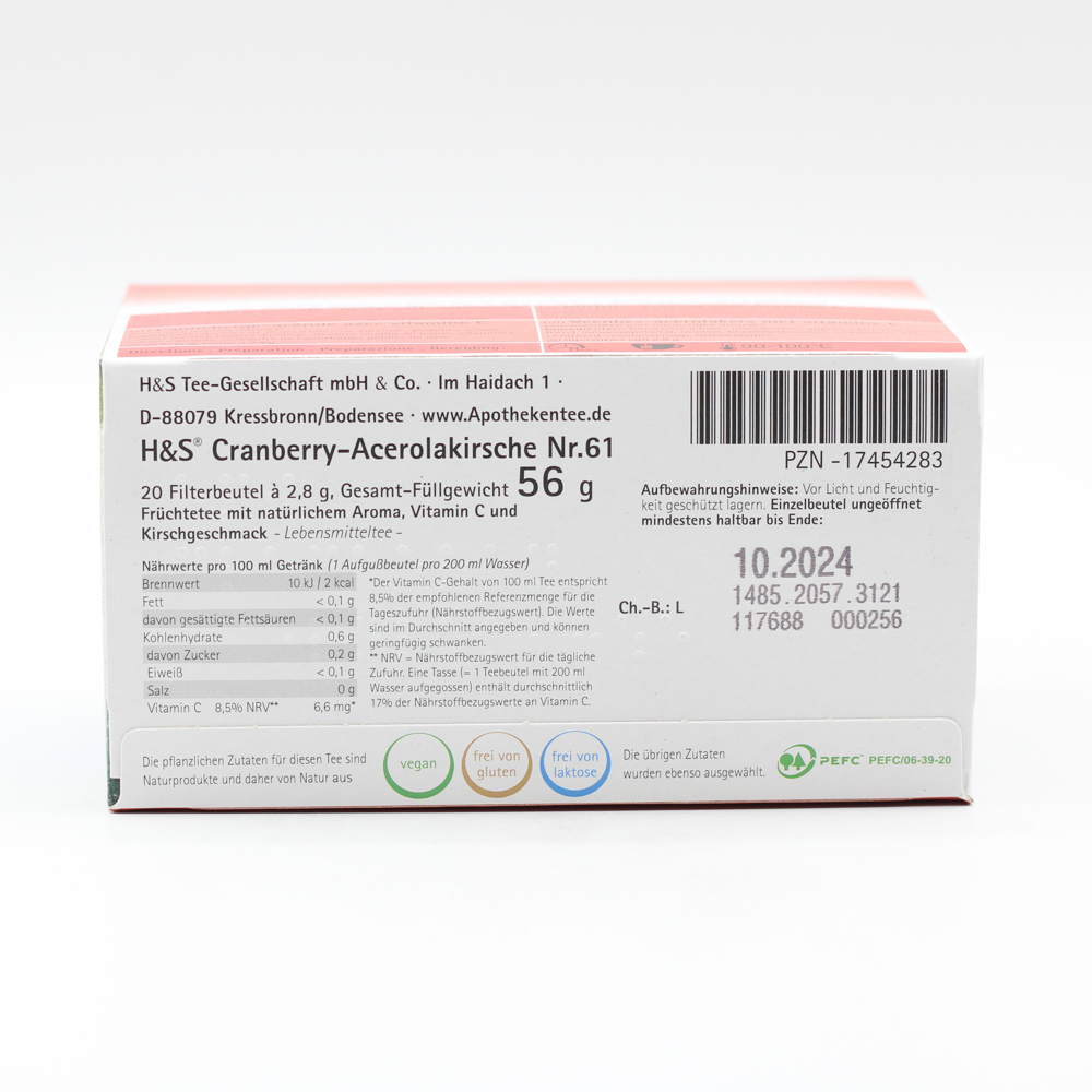 H&S Cranberry-Acerolakirsche mit Vitamin C Fbtl.