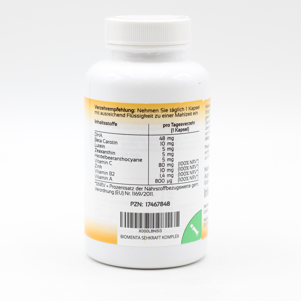 BIOMENTA Sehkraft Kompl.DHA Lutein Zeaxanthin Kps.
