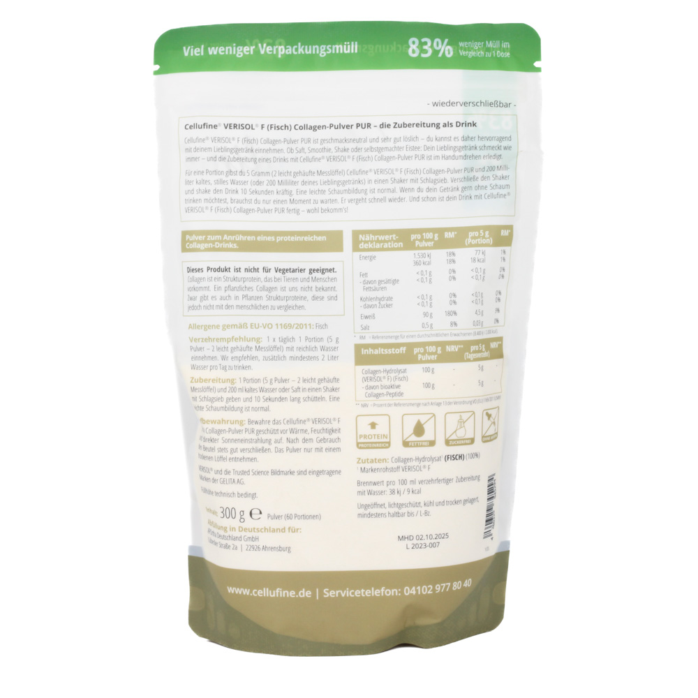 CELLUFINE VERISOL F Fisch Colla.-Pulver PUR Doypac