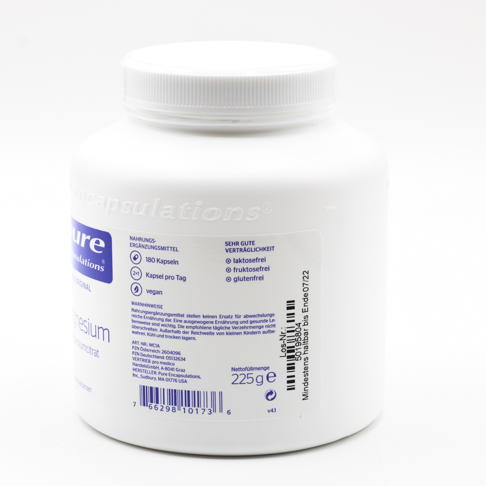 PURE ENCAPSULATIONS Magnesium Magn.Citrat Kapseln