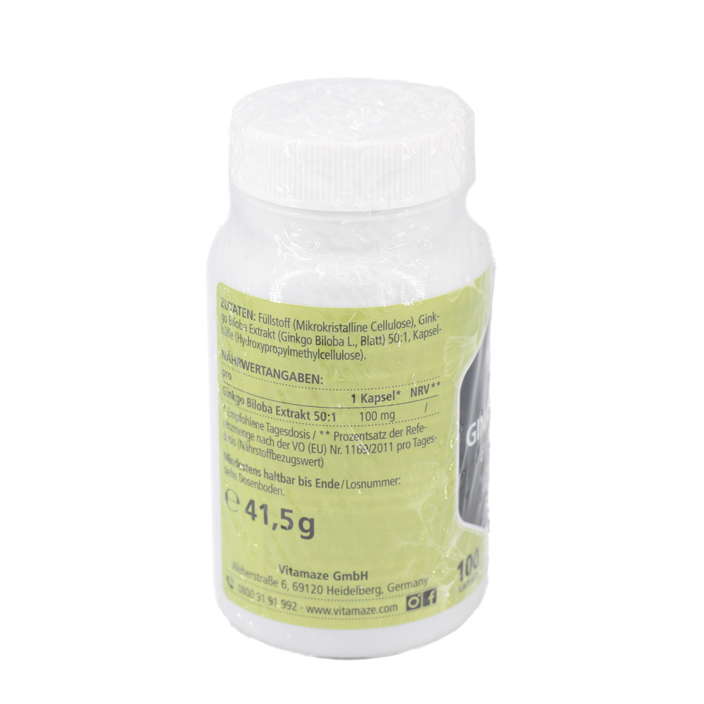 GINKGO BILOBA 100 mg hochdosiert vegan Kapseln