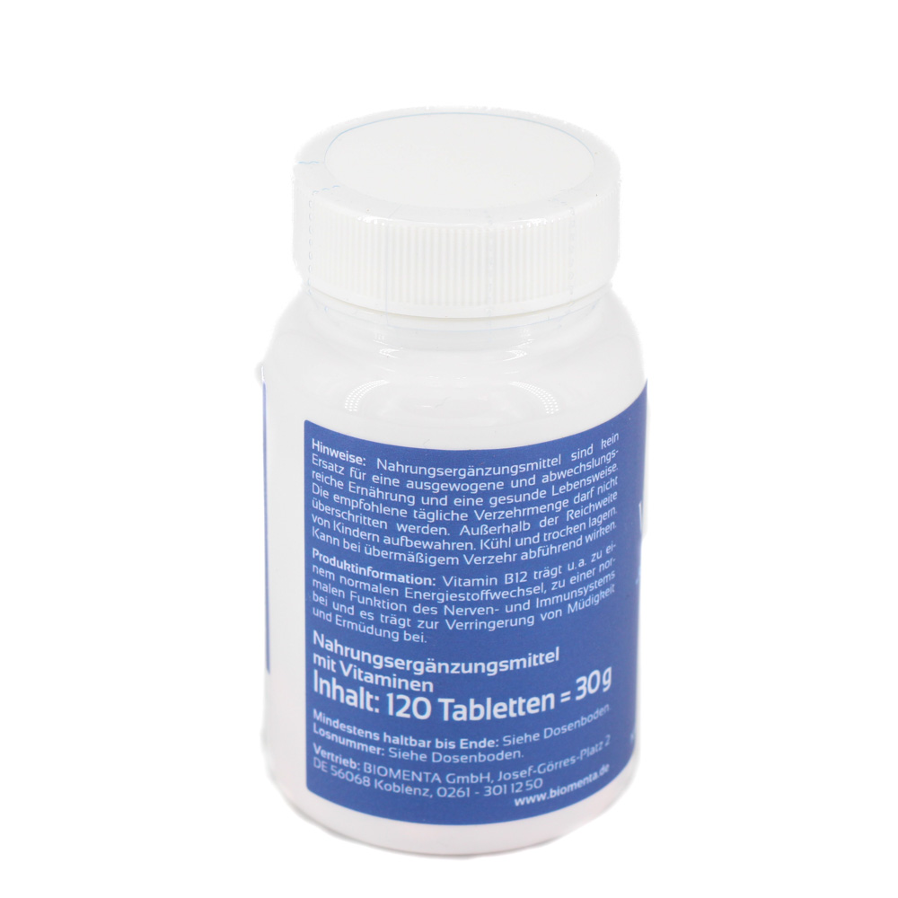 BIOMENTA Vitamin B12 500μg+D3+Biotin+Folsäure Lut.
