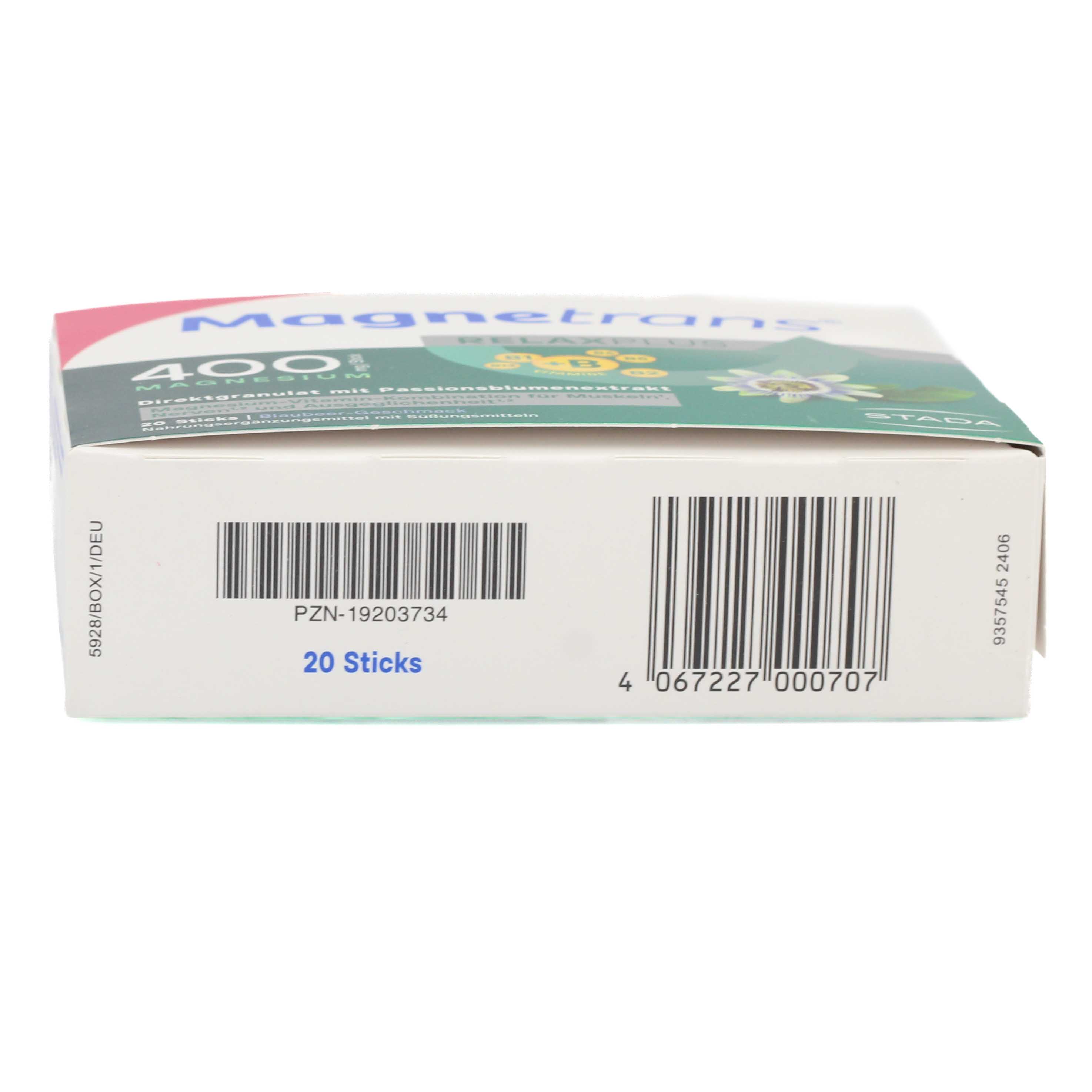 MAGNETRANS Relax+ 400 mg Granulat Sticks Blaubeere