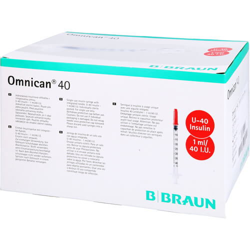 OMNICAN Insulinspr.1 ml U40 m.Kan.0,30x8 mm einz.
