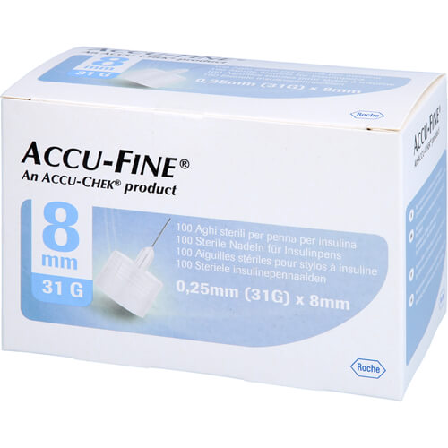 ACCU FINE sterile Nadeln f.Insulinpens 8 mm 31 G