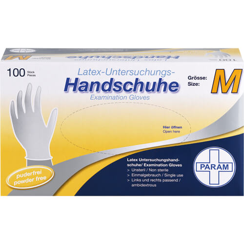 HANDSCHUHE Einmal Latex puderfrei M