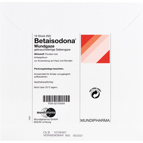 BETAISODONA Wundgaze 10x10 cm