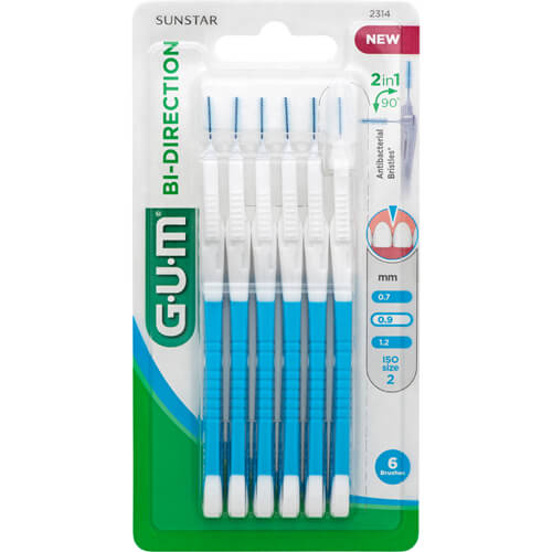 GUM BI-DIRECTION Interdentalb.0,9 mm blau