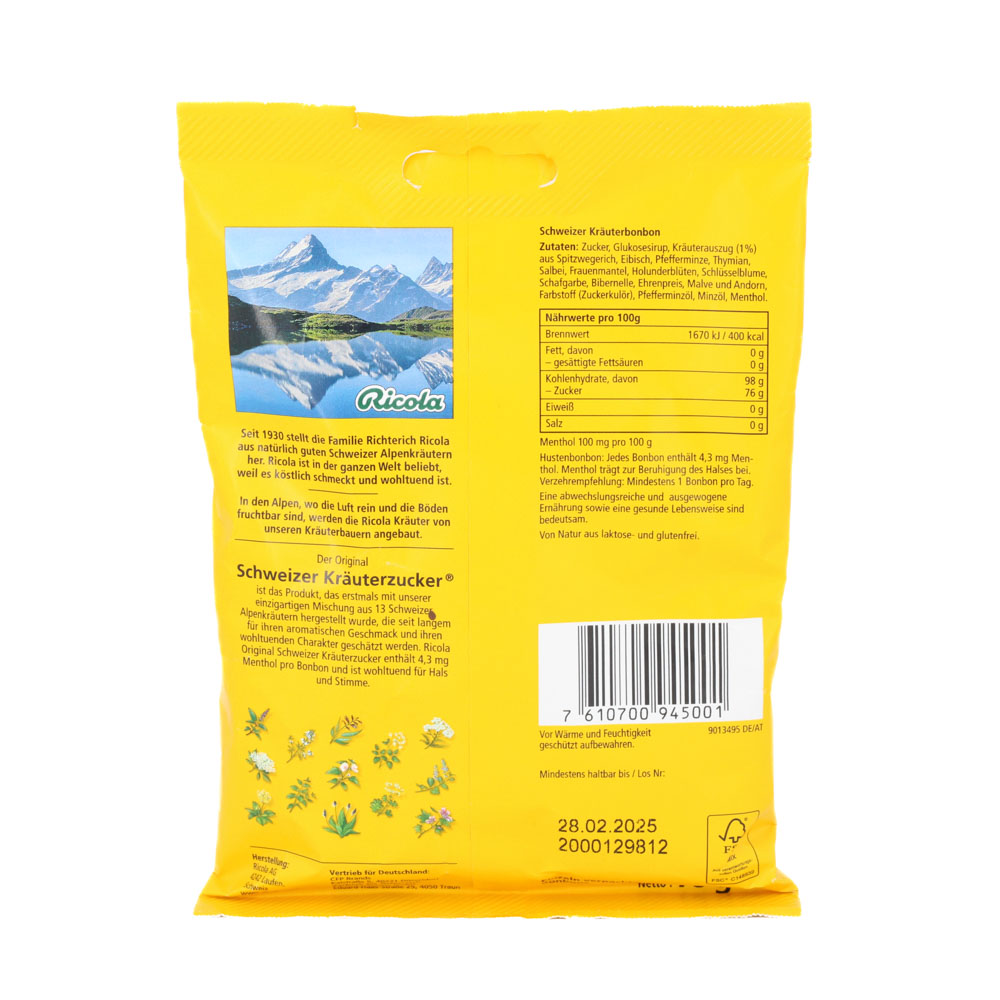 RICOLA m.Z.Beutel Kräuter Bonbons