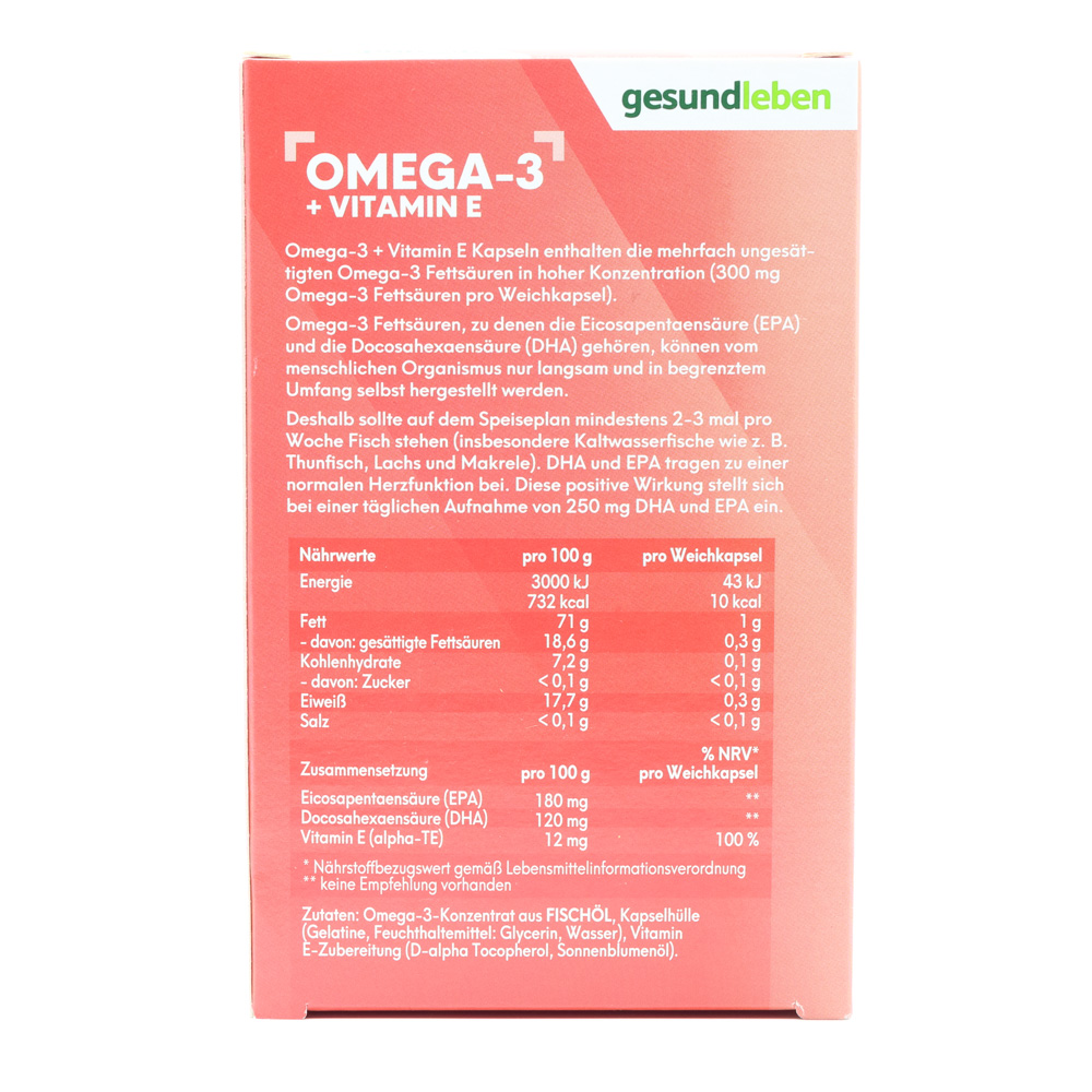 GESUND LEBEN Omega-3 1.000 mg Kapseln+Vitamin E