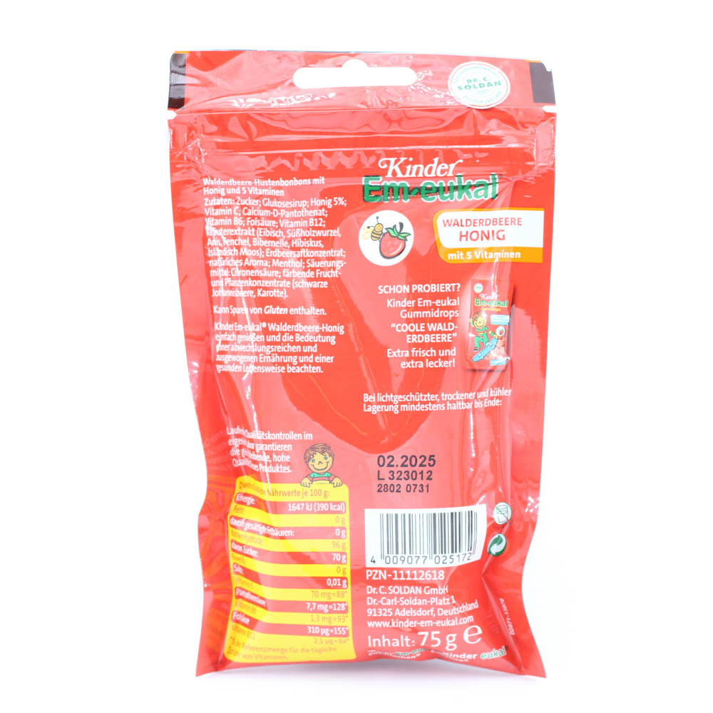 EM-EUKAL Kinder Bonbons Walderdbeere-Honig zh.