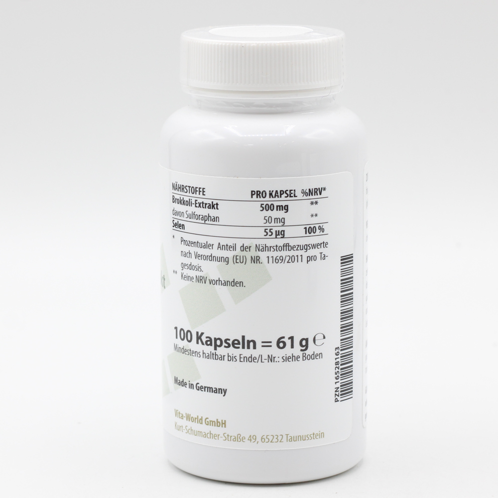 BROKKOLI 500/50 mg Sulforaphan+Selen Kapseln