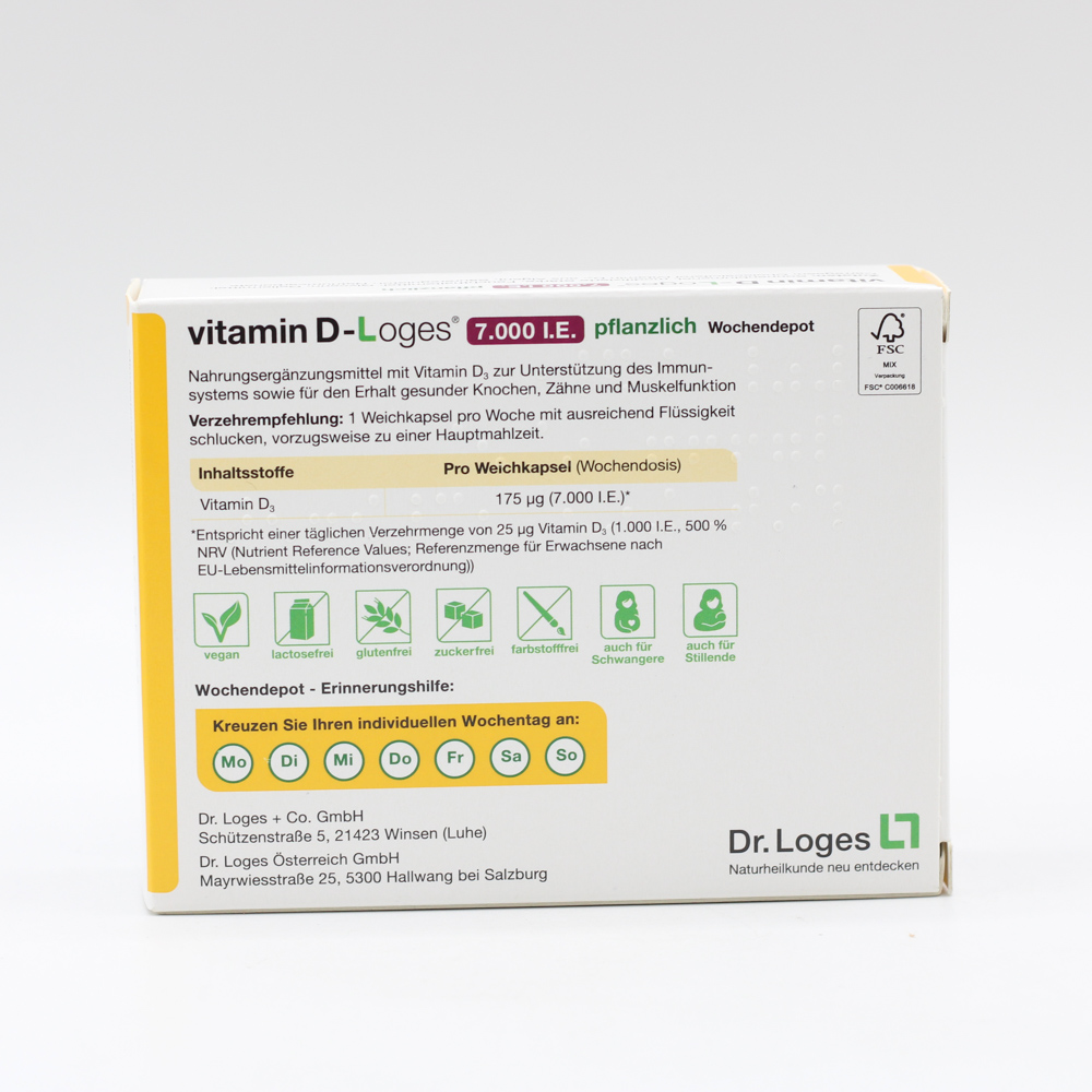 VITAMIN D-LOGES 7.000 I.E. pflanzlich Wochendepot