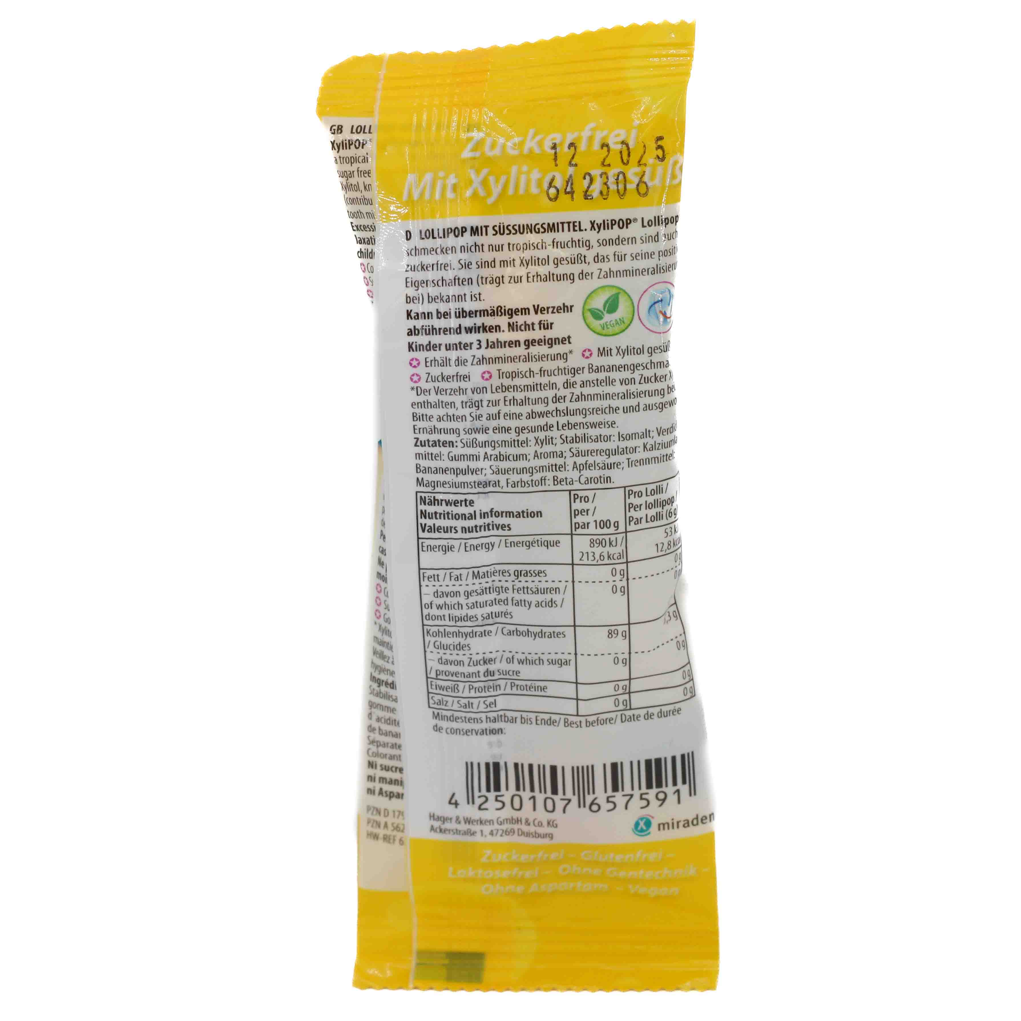 MIRADENT XyliPOP Lolli Zahnpflegelolli Banane