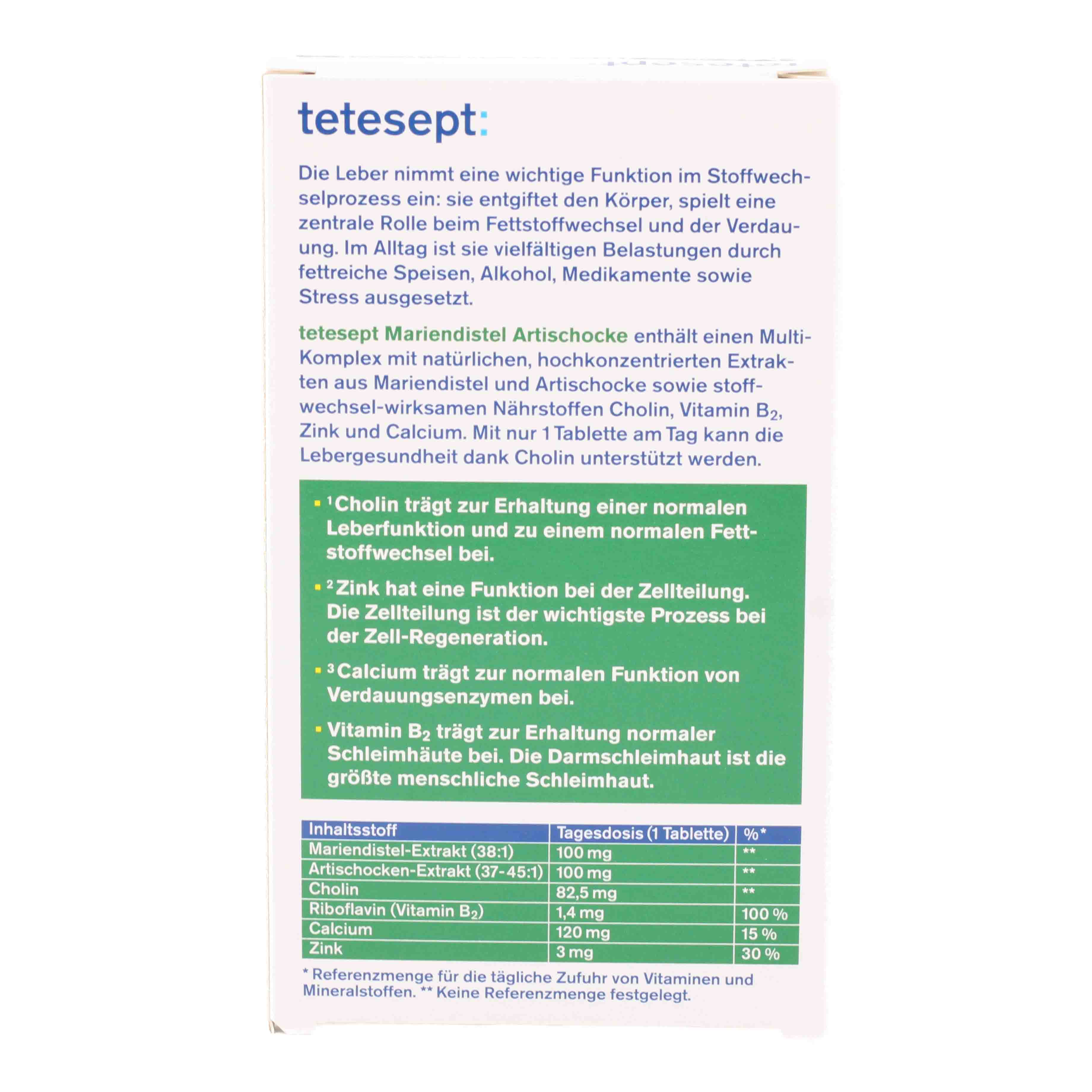 TETESEPT Mariendistel Artischocke Tabletten