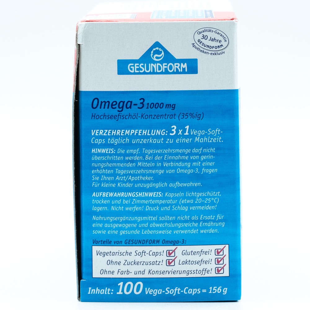 GESUNDFORM Omega-3 1000 mg Vega-Soft Kapseln
