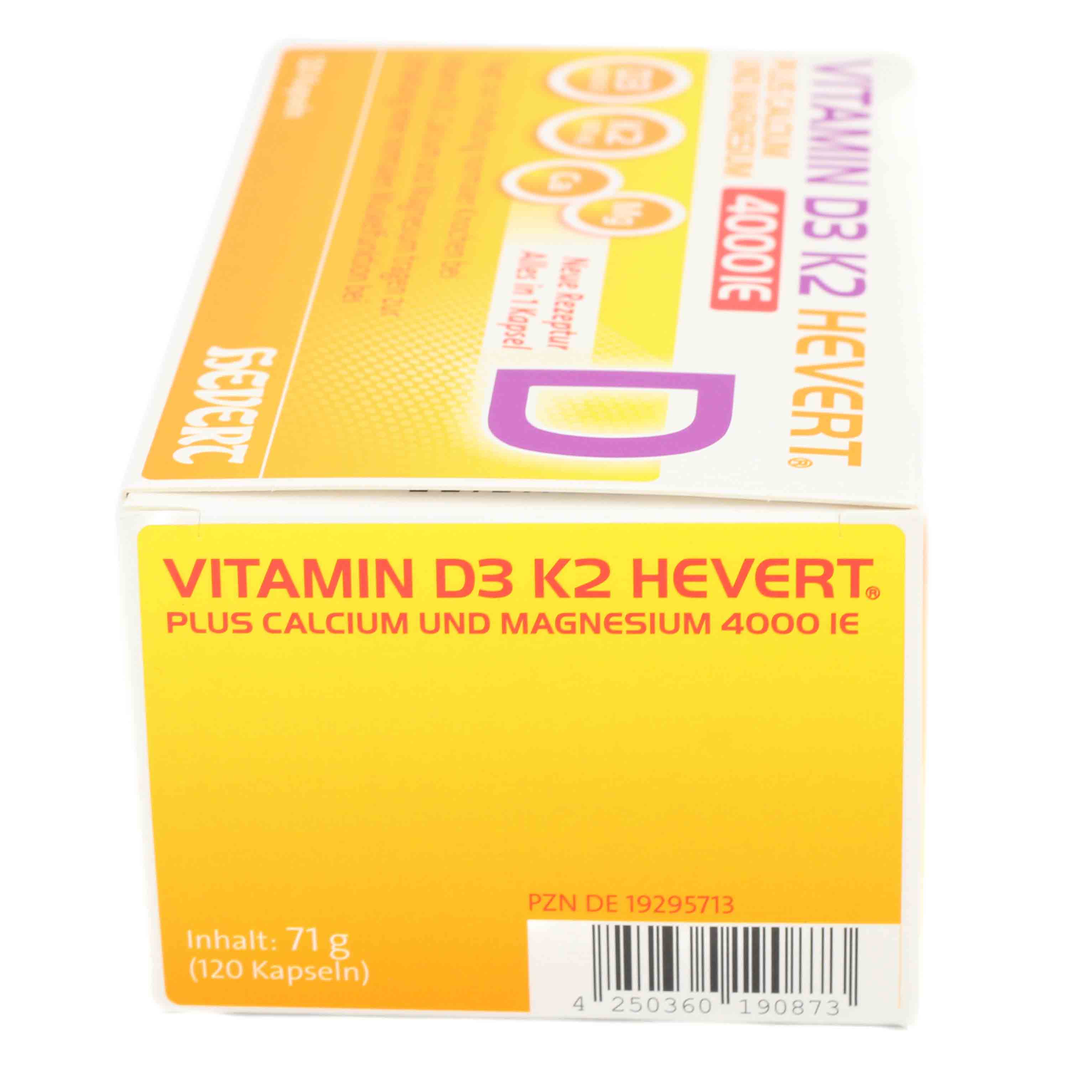 VITAMIN D3 K2 Hevert+Calcium u.Magnes.4000 IE Kps.