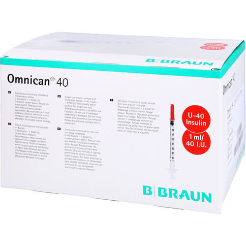 OMNICAN Insulinspr.1 ml U40 m.Kan.0,30x12 mm einz.