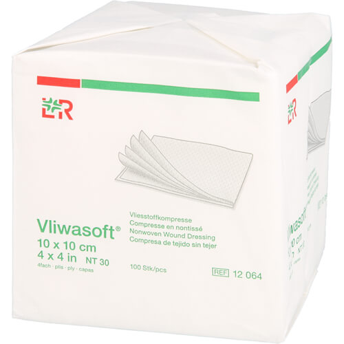 VLIWASOFT Vlieskompressen unsteril 10x10 cm 4l.