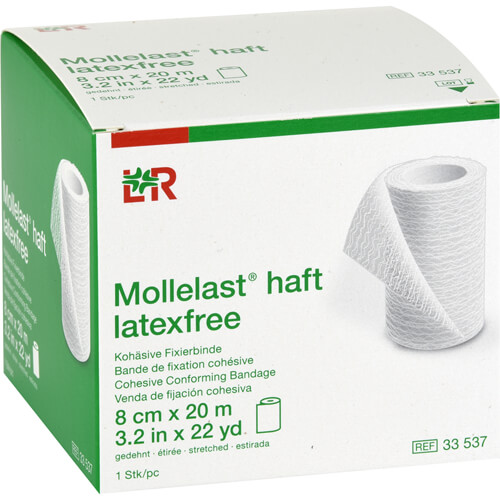 MOLLELAST haft Binden latexfrei 8 cmx20 m weiß